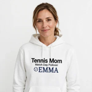 Alternative view of Tennis Mom Hoodie – Match Day Pullover with Custom Player Name