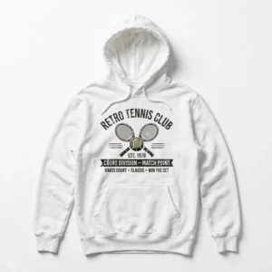 Vintage Tennis Hoodie – Retro Court Style Pullover Sweatshirt