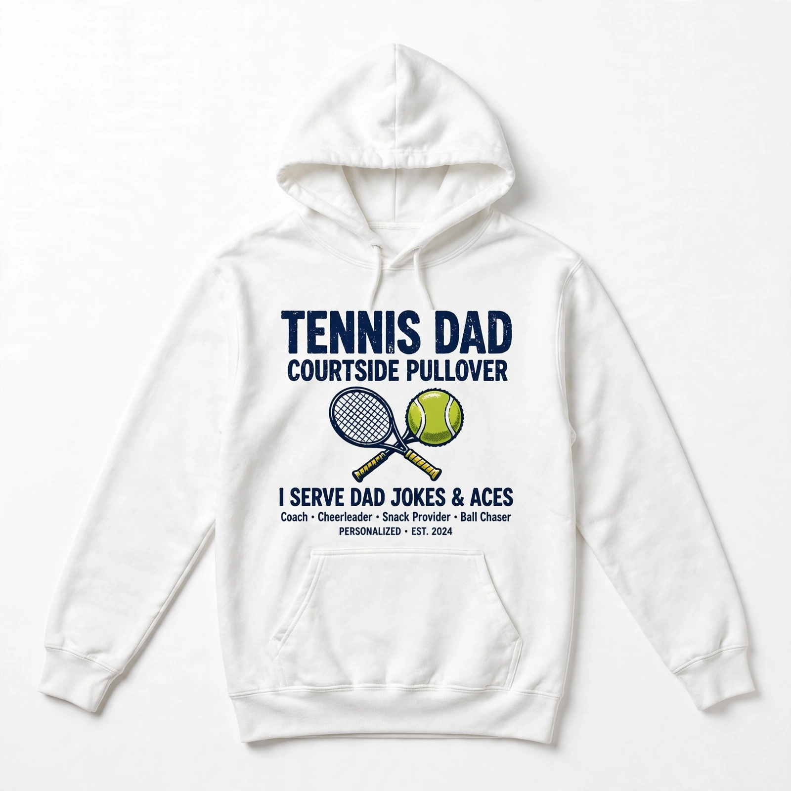 Tennis Dad Hoodie – Funny Courtside Pullover, Personalized