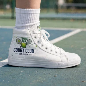 Alternative view of Tennis Fan High Top Shoes – Custom Team Name & Year Sneakers