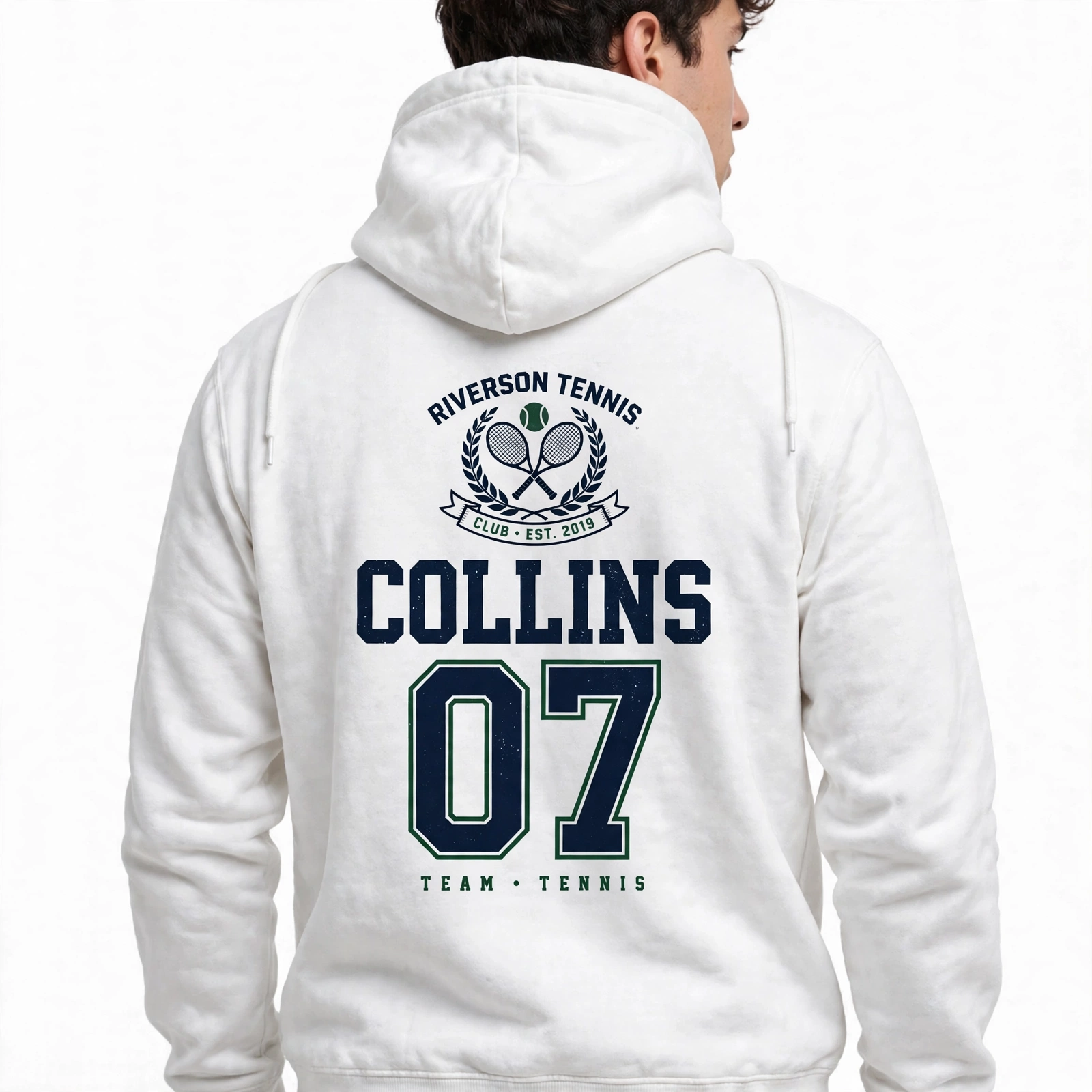 Custom Tennis Hoodie – Personalized Name & Number Team Pullover - Image 2