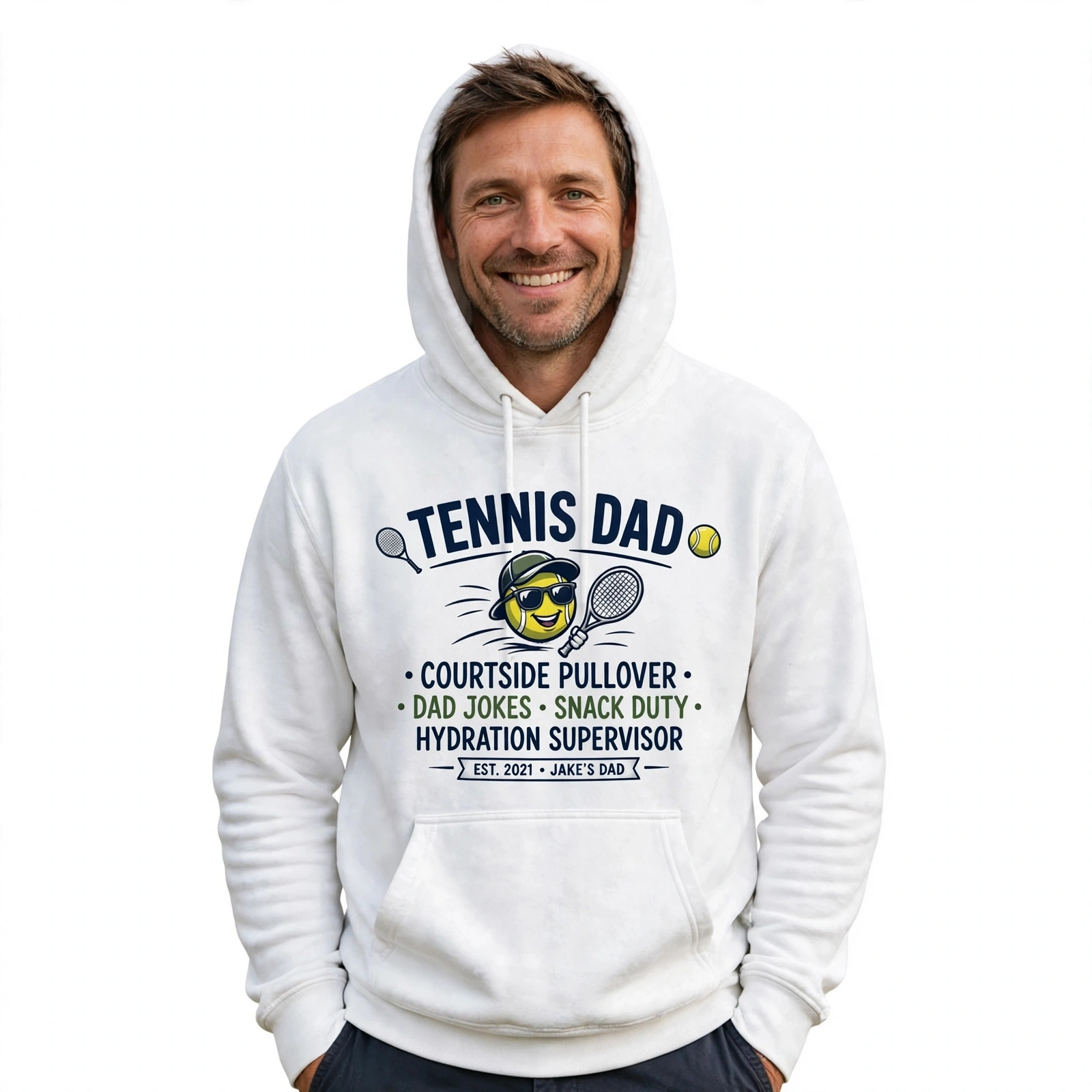 Tennis Dad Hoodie – Funny Courtside Pullover, Personalized - Image 2